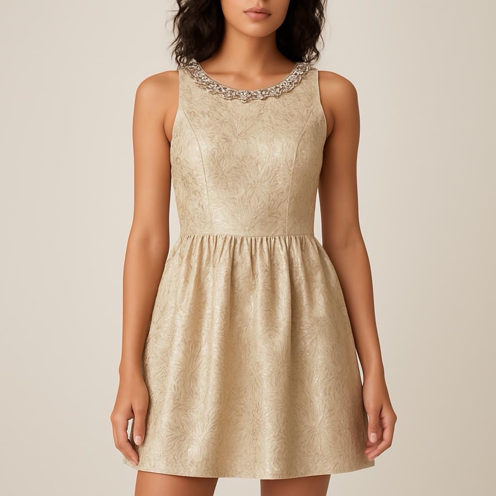 Beautiful Gold Semi-Formal Cocktail Dress